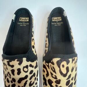 Keds for Kate Spade Leopard Calf Hair Mules Slip On Sneakers Size 7
